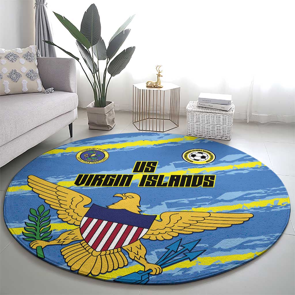 US Virgin Islands Soccer Round Carpet Team Dashing Eagles Come On