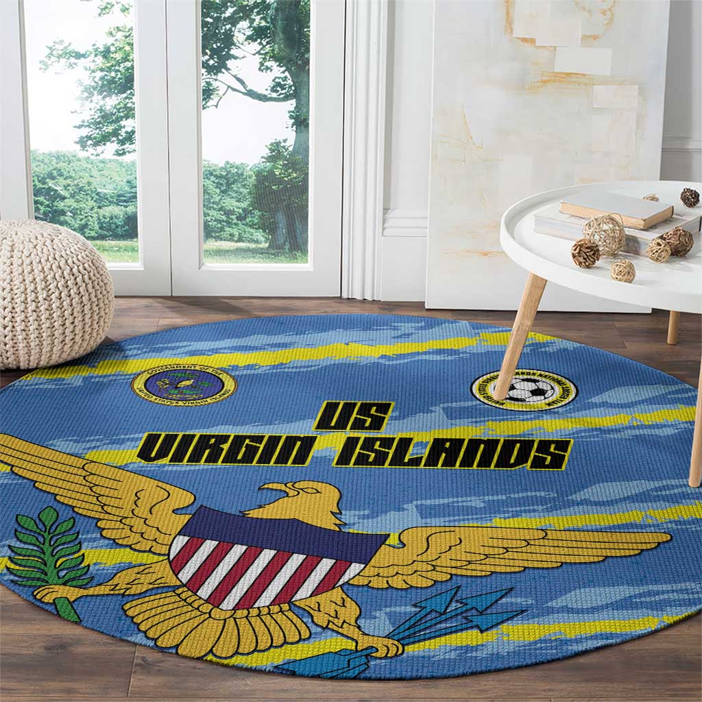 US Virgin Islands Soccer Round Carpet Team Dashing Eagles Come On