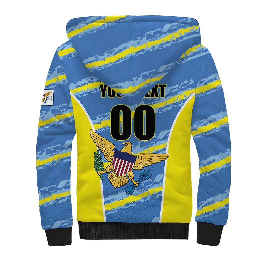 Custom US Virgin Islands Soccer Sherpa Hoodie Team Dashing Eagles Come On