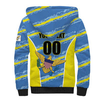 Custom US Virgin Islands Soccer Sherpa Hoodie Team Dashing Eagles Come On