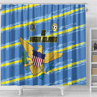 US Virgin Islands Soccer Shower Curtain Team Dashing Eagles Come On