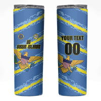 Custom US Virgin Islands Soccer Skinny Tumbler Team Dashing Eagles Come On