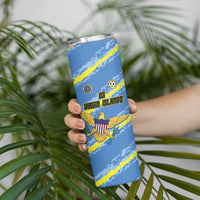 Custom US Virgin Islands Soccer Skinny Tumbler Team Dashing Eagles Come On
