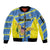 Custom US Virgin Islands Soccer Sleeve Zip Bomber Jacket Team Dashing Eagles Come On