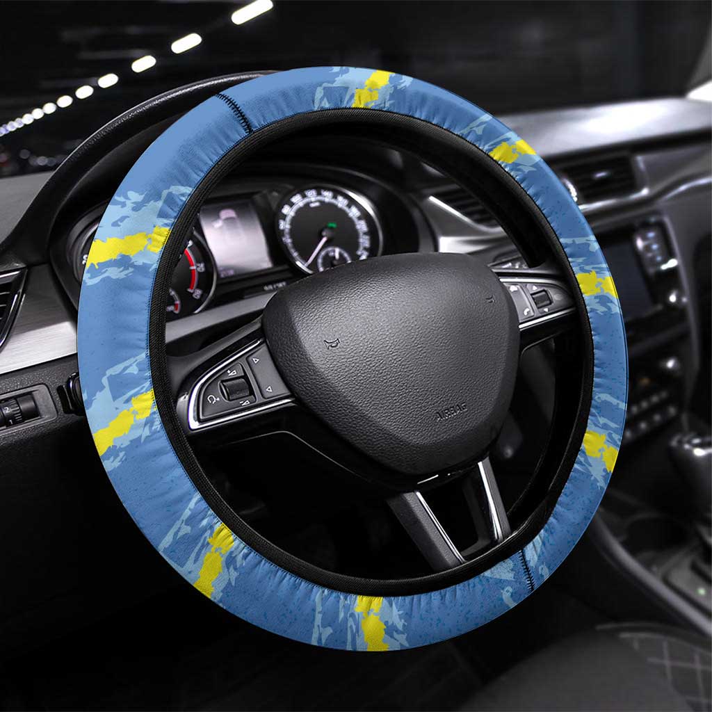 US Virgin Islands Soccer Steering Wheel Cover Team Dashing Eagles Come On