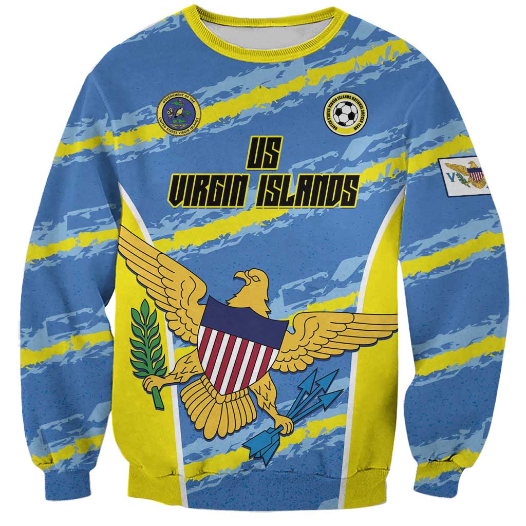 Custom US Virgin Islands Soccer Sweatshirt Team Dashing Eagles Come On