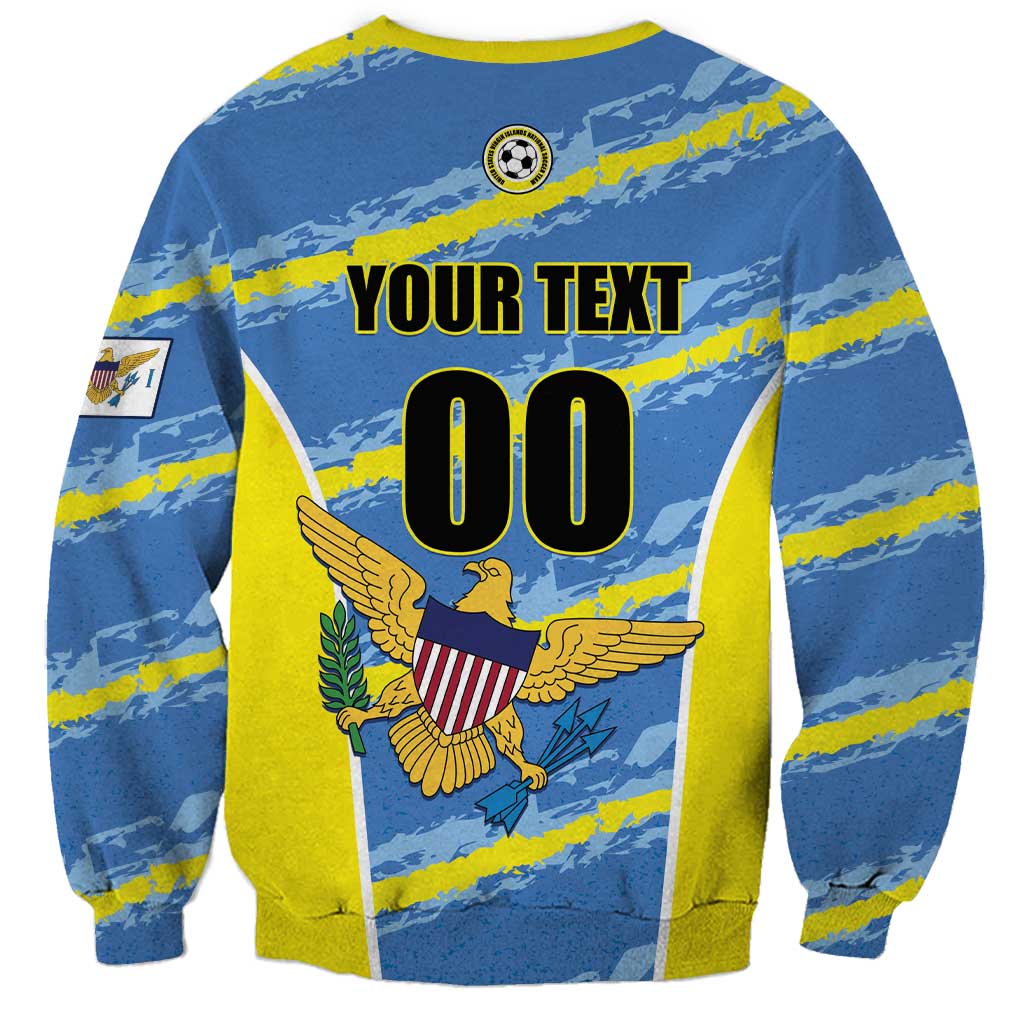 Custom US Virgin Islands Soccer Sweatshirt Team Dashing Eagles Come On