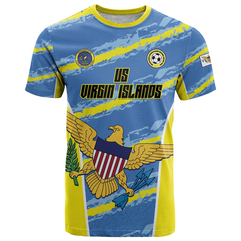 Custom US Virgin Islands Soccer T Shirt Team Dashing Eagles Come On