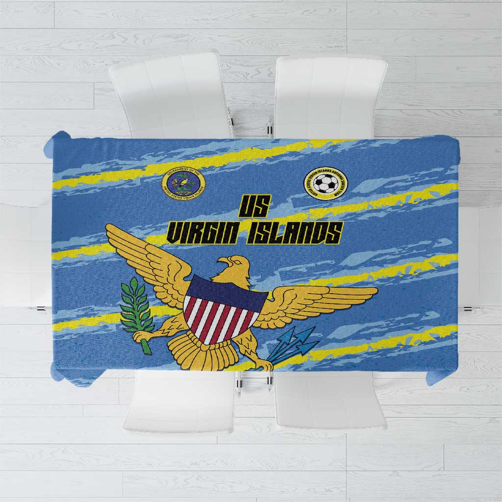 US Virgin Islands Soccer Tablecloth Team Dashing Eagles Come On