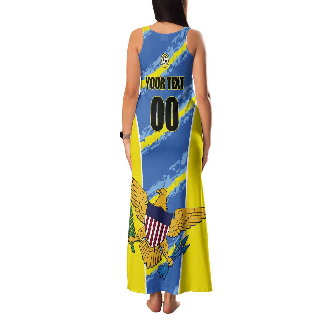 Custom US Virgin Islands Soccer Tank Maxi Dress Team Dashing Eagles Come On