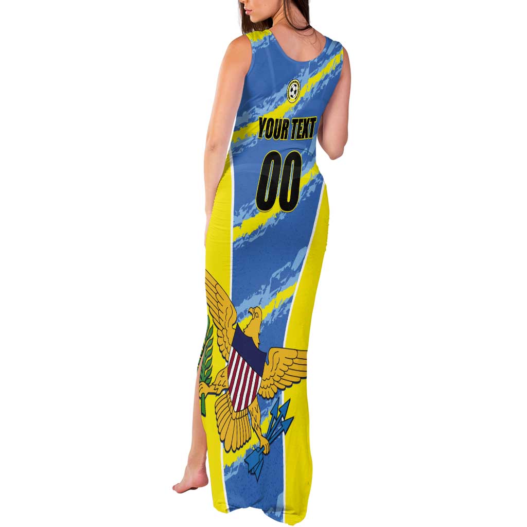 Custom US Virgin Islands Soccer Tank Maxi Dress Team Dashing Eagles Come On