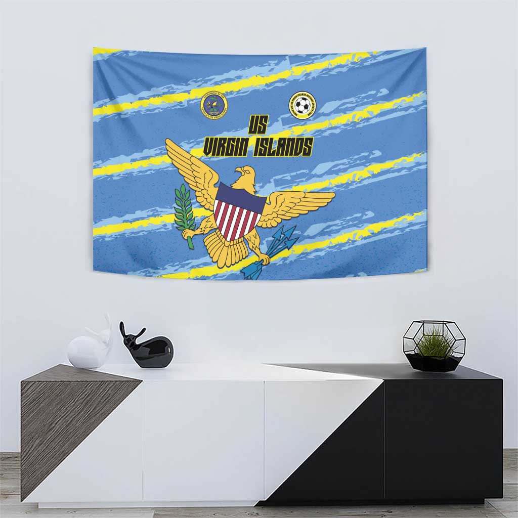 US Virgin Islands Soccer Tapestry Team Dashing Eagles Come On