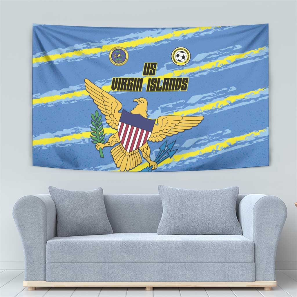 US Virgin Islands Soccer Tapestry Team Dashing Eagles Come On