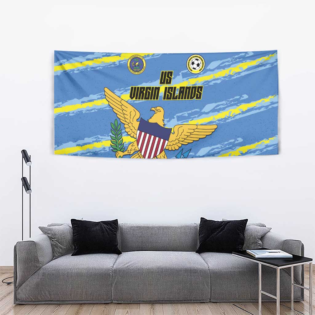 US Virgin Islands Soccer Tapestry Team Dashing Eagles Come On