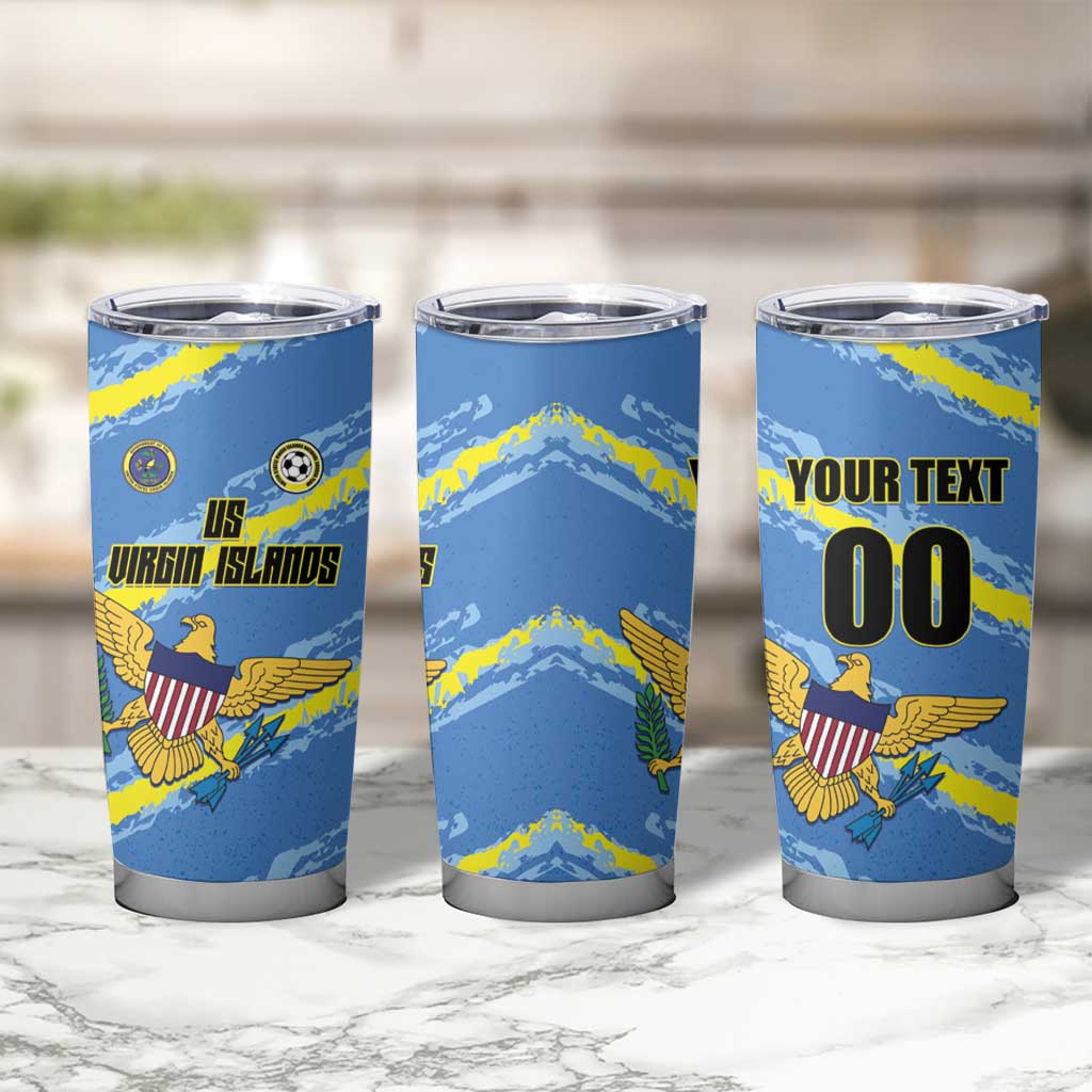 Custom US Virgin Islands Soccer Tumbler Cup Team Dashing Eagles Come On