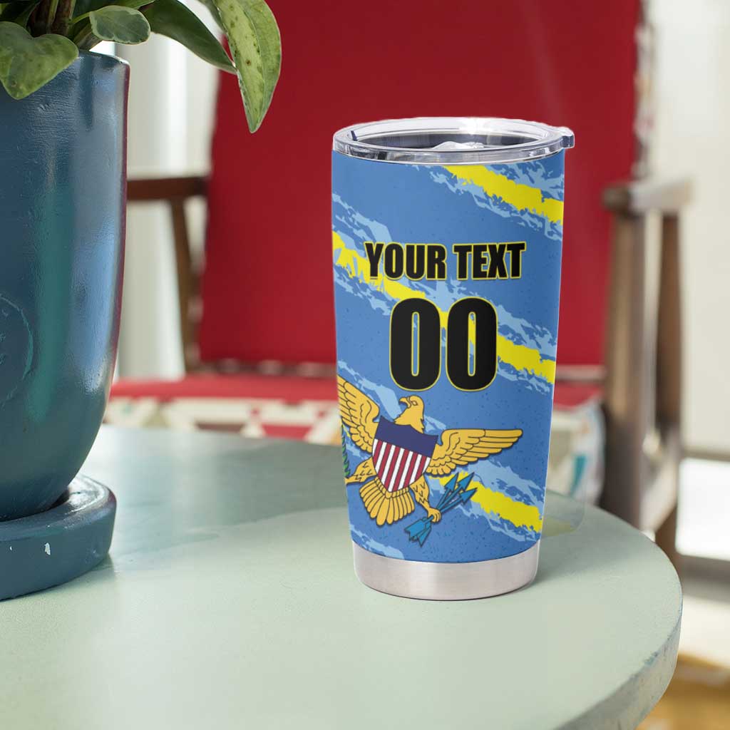 Custom US Virgin Islands Soccer Tumbler Cup Team Dashing Eagles Come On