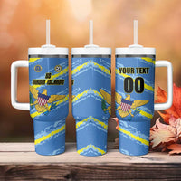 Custom US Virgin Islands Soccer Tumbler With Handle Team Dashing Eagles Come On