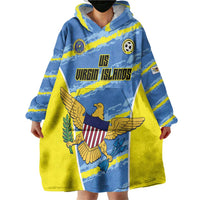 Custom US Virgin Islands Soccer Wearable Blanket Hoodie Team Dashing Eagles Come On