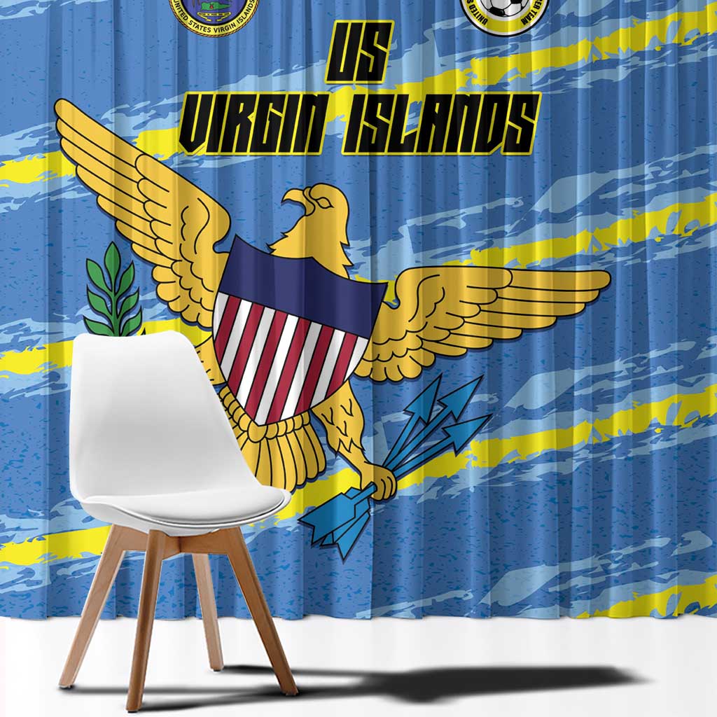 US Virgin Islands Soccer Window Curtain Team Dashing Eagles Come On