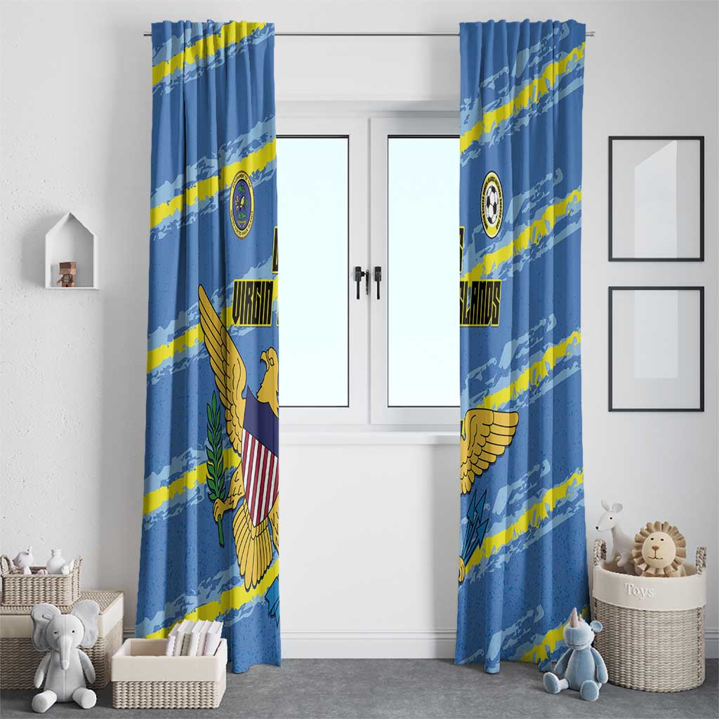 US Virgin Islands Soccer Window Curtain Team Dashing Eagles Come On