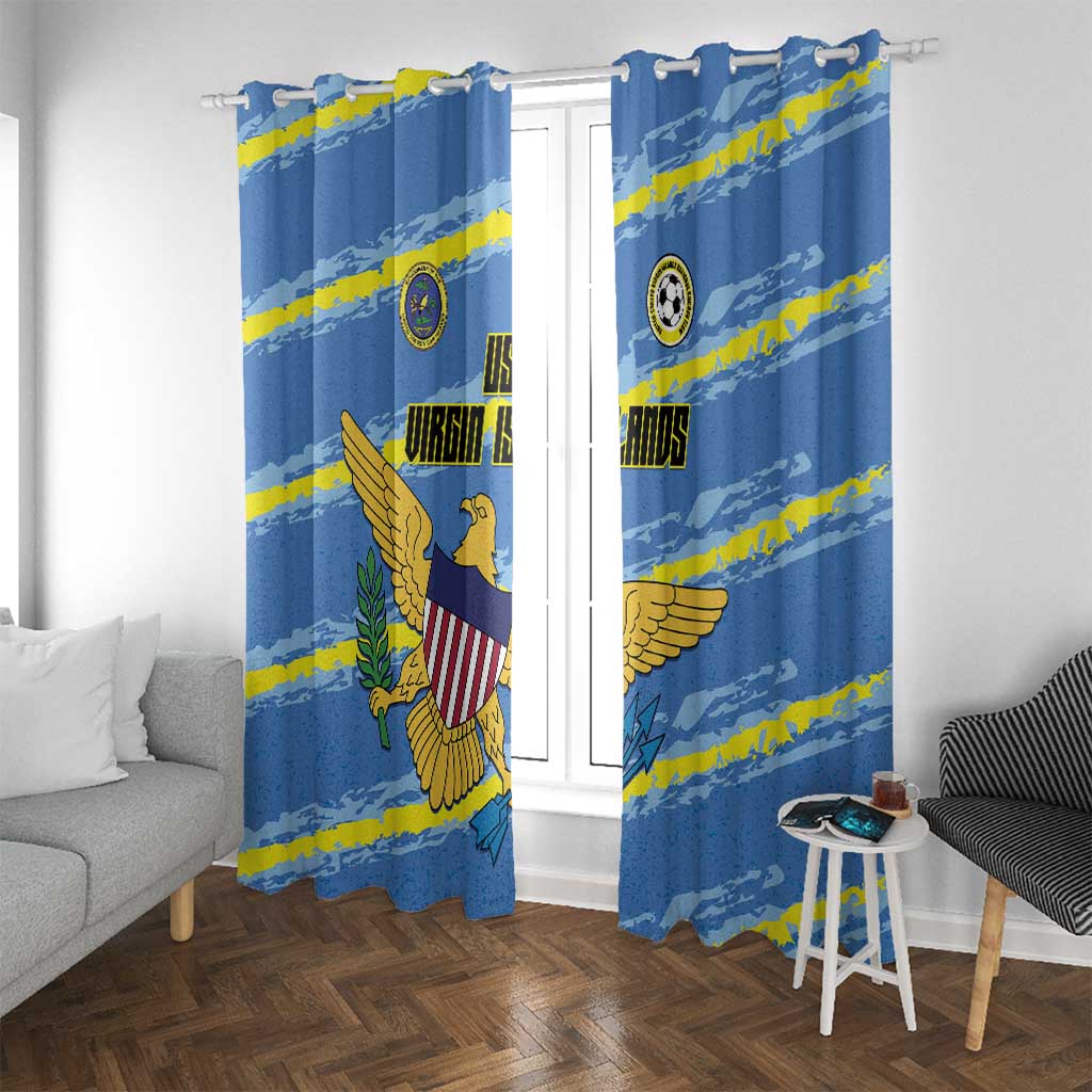 US Virgin Islands Soccer Window Curtain Team Dashing Eagles Come On