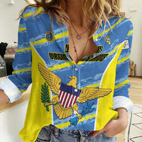 Custom US Virgin Islands Soccer Women Casual Shirt Team Dashing Eagles Come On