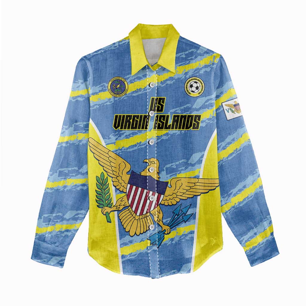 Custom US Virgin Islands Soccer Women Casual Shirt Team Dashing Eagles Come On