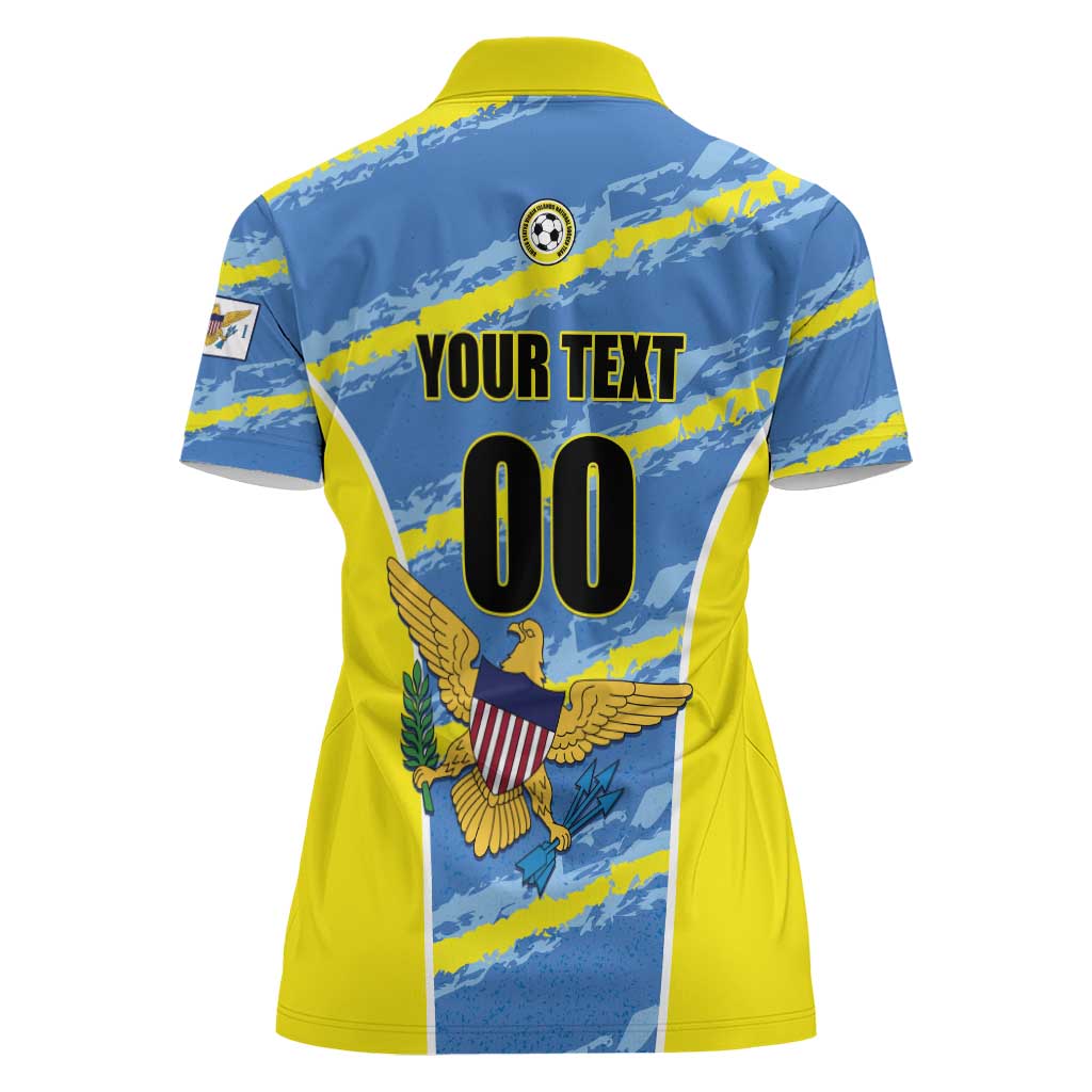 Custom US Virgin Islands Soccer Women Polo Shirt Team Dashing Eagles Come On