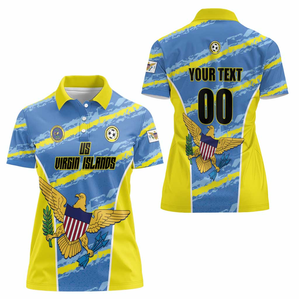 Custom US Virgin Islands Soccer Women Polo Shirt Team Dashing Eagles Come On