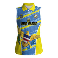 Custom US Virgin Islands Soccer Women Sleeveless Polo Shirt Team Dashing Eagles Come On