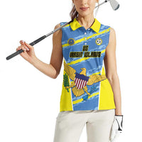 Custom US Virgin Islands Soccer Women Sleeveless Polo Shirt Team Dashing Eagles Come On
