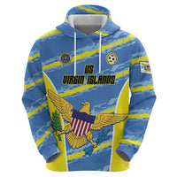 Custom US Virgin Islands Soccer Zip Hoodie Team Dashing Eagles Come On