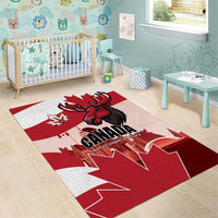 Canada Day 1867 Area Rug Moose With Maple Leaves