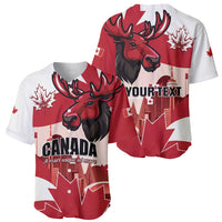 Personalised Canada Day 1867 Baseball Jersey Moose With Maple Leaves