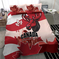 Canada Day 1867 Bedding Set Moose With Maple Leaves