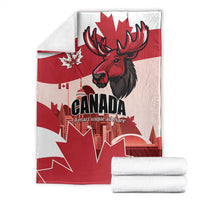 Canada Day 1867 Blanket Moose With Maple Leaves