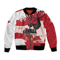 Personalised Canada Day 1867 Bomber Jacket Moose With Maple Leaves