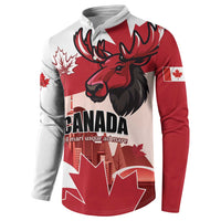Personalised Canada Day 1867 Button Sweatshirt Moose With Maple Leaves