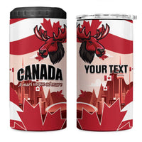 Personalised Canada Day 1867 4 in 1 Can Cooler Tumbler Moose With Maple Leaves