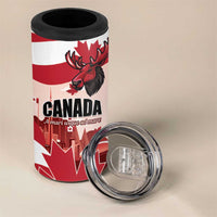 Personalised Canada Day 1867 4 in 1 Can Cooler Tumbler Moose With Maple Leaves