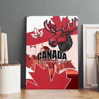 Canada Day 1867 Canvas Wall Art Moose With Maple Leaves