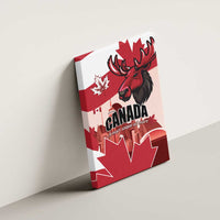 Canada Day 1867 Canvas Wall Art Moose With Maple Leaves