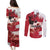Personalised Canada Day 1867 Couples Matching Puletasi and Long Sleeve Button Shirt Moose With Maple Leaves