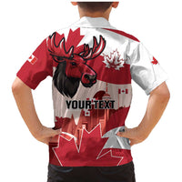 Personalised Canada Day 1867 Family Matching Mermaid Dress and Hawaiian Shirt Moose With Maple Leaves
