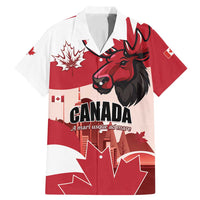 Personalised Canada Day 1867 Family Matching Mermaid Dress and Hawaiian Shirt Moose With Maple Leaves