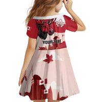 Personalised Canada Day 1867 Family Matching Off Shoulder Maxi Dress and Hawaiian Shirt Moose With Maple Leaves
