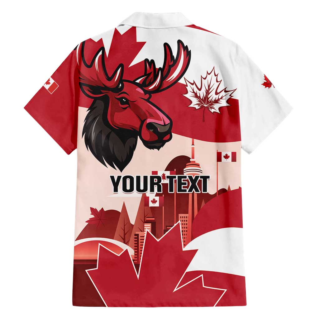 Personalised Canada Day 1867 Family Matching Off Shoulder Maxi Dress and Hawaiian Shirt Moose With Maple Leaves