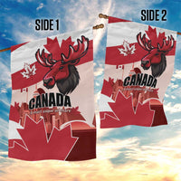 Canada Day 1867 Garden Flag Moose With Maple Leaves