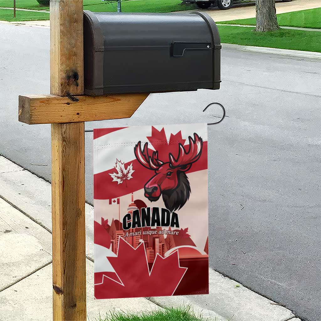 Canada Day 1867 Garden Flag Moose With Maple Leaves