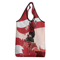 Canada Day 1867 Grocery Bag Moose With Maple Leaves